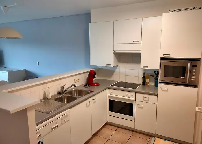 Zongericht Met Zicht Op De Jachthaven דירה אוסטנדה